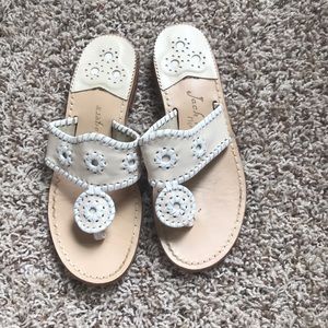 Tan and White Jack Rogers